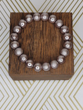 Load image into Gallery viewer, Textured Pewter - Beaded Bracelet
