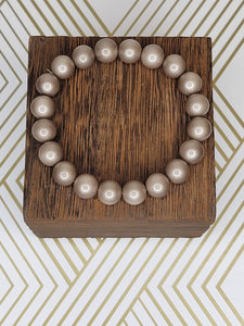 Pewter Pearl - Beaded Bracelet