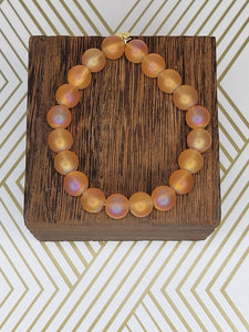 Matte peach champagne - Beaded Bracelet