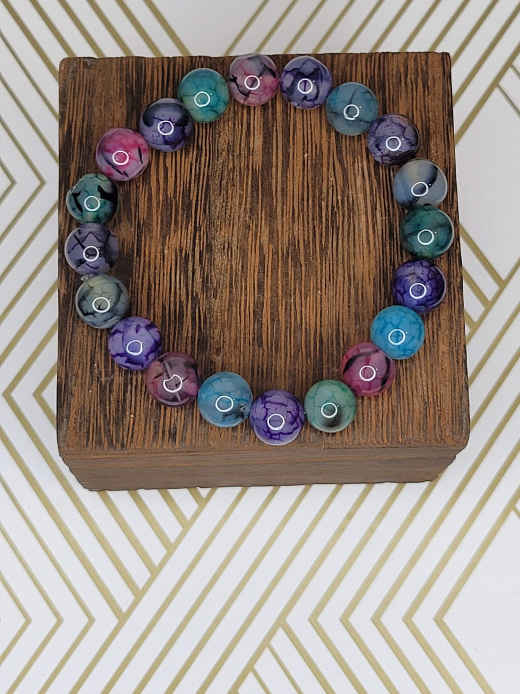 Bright multi agate - Beaded Bracelet