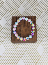 Load image into Gallery viewer, Pink, blue and yellow splatter - Beaded Bracelet
