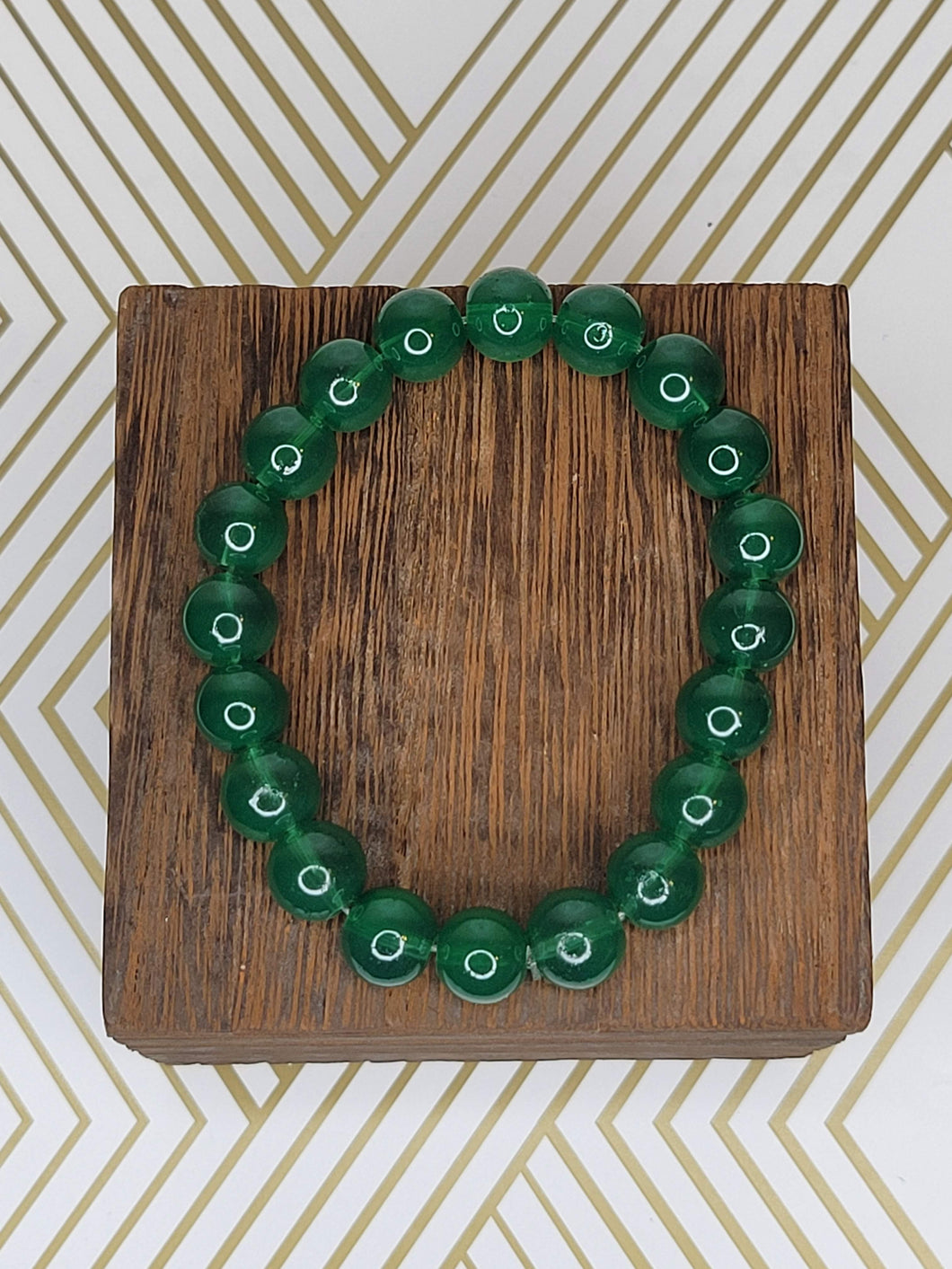 Green (clear) - Beaded Bracelet