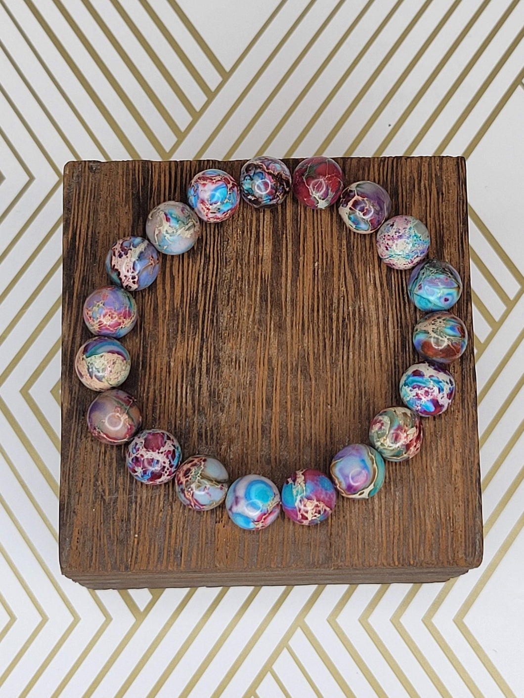 Canvas (Blue or Brown) - Beaded Bracelet