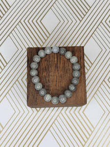 Gray Crackle - Beaded Bracelet