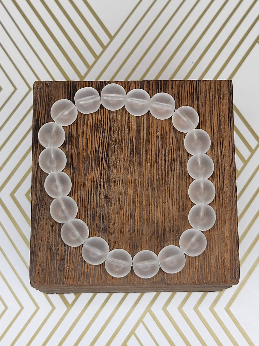 Frosted Clear - Beaded Bracelet