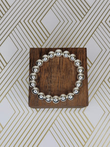 Light Silver Hematite - Beaded Bracelet