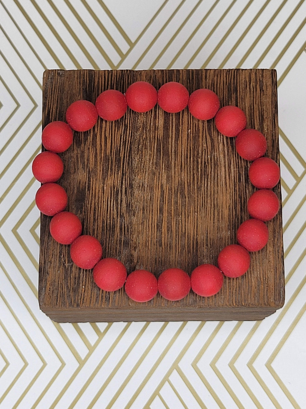 Matte Red - Beaded Bracelet