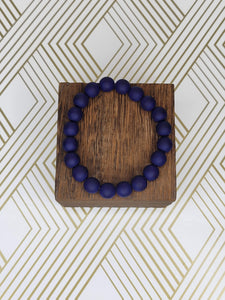 Matte Blue- Beaded Bracelet