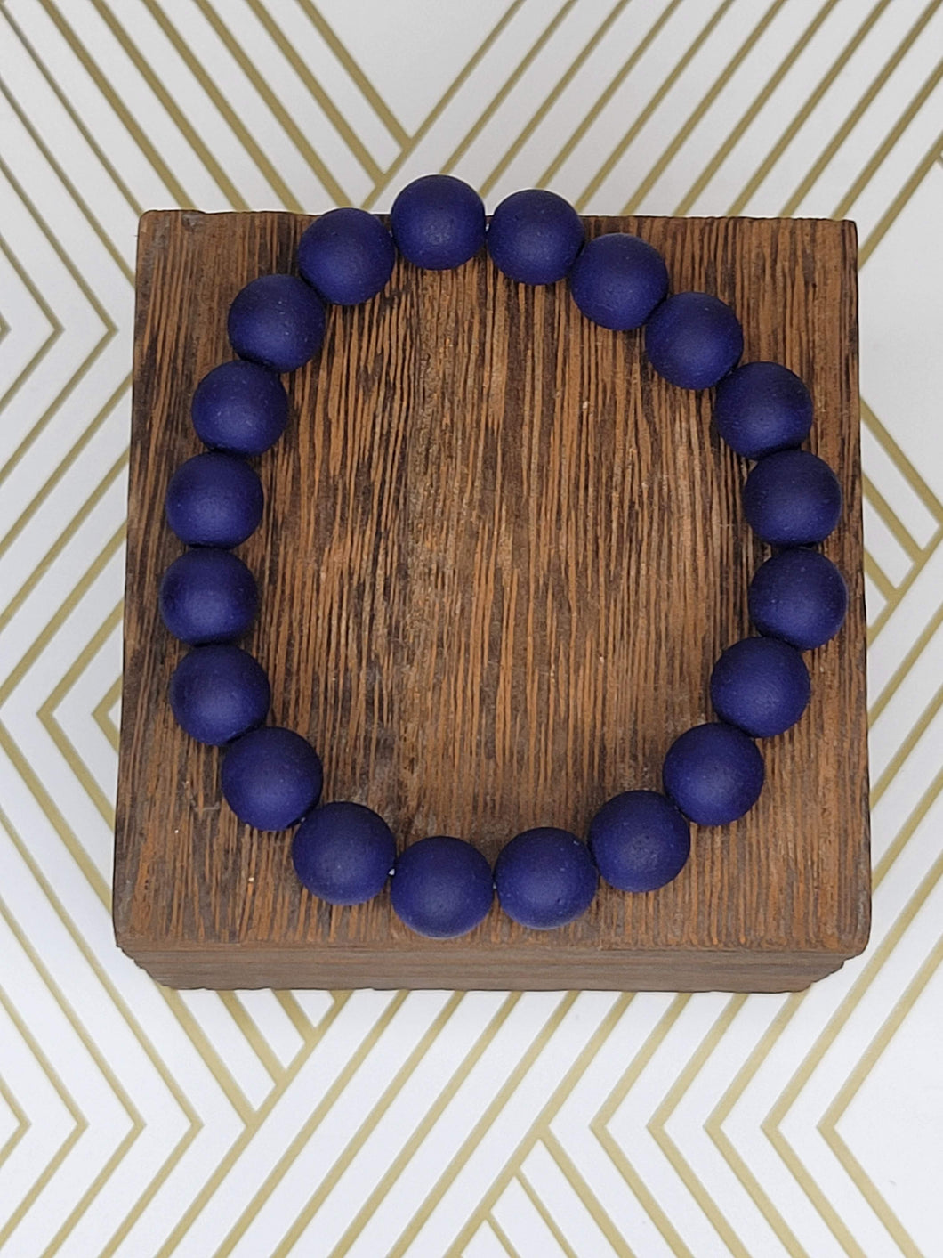 Matte Blue- Beaded Bracelet