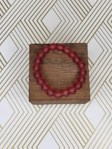 Frosted Red - Beaded Bracelet