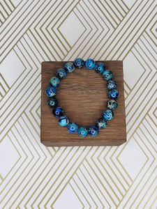 Imperial Jasper - Blue - Beaded Bracelet