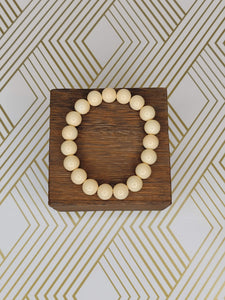 Solid Cream - Beaded Bracelet