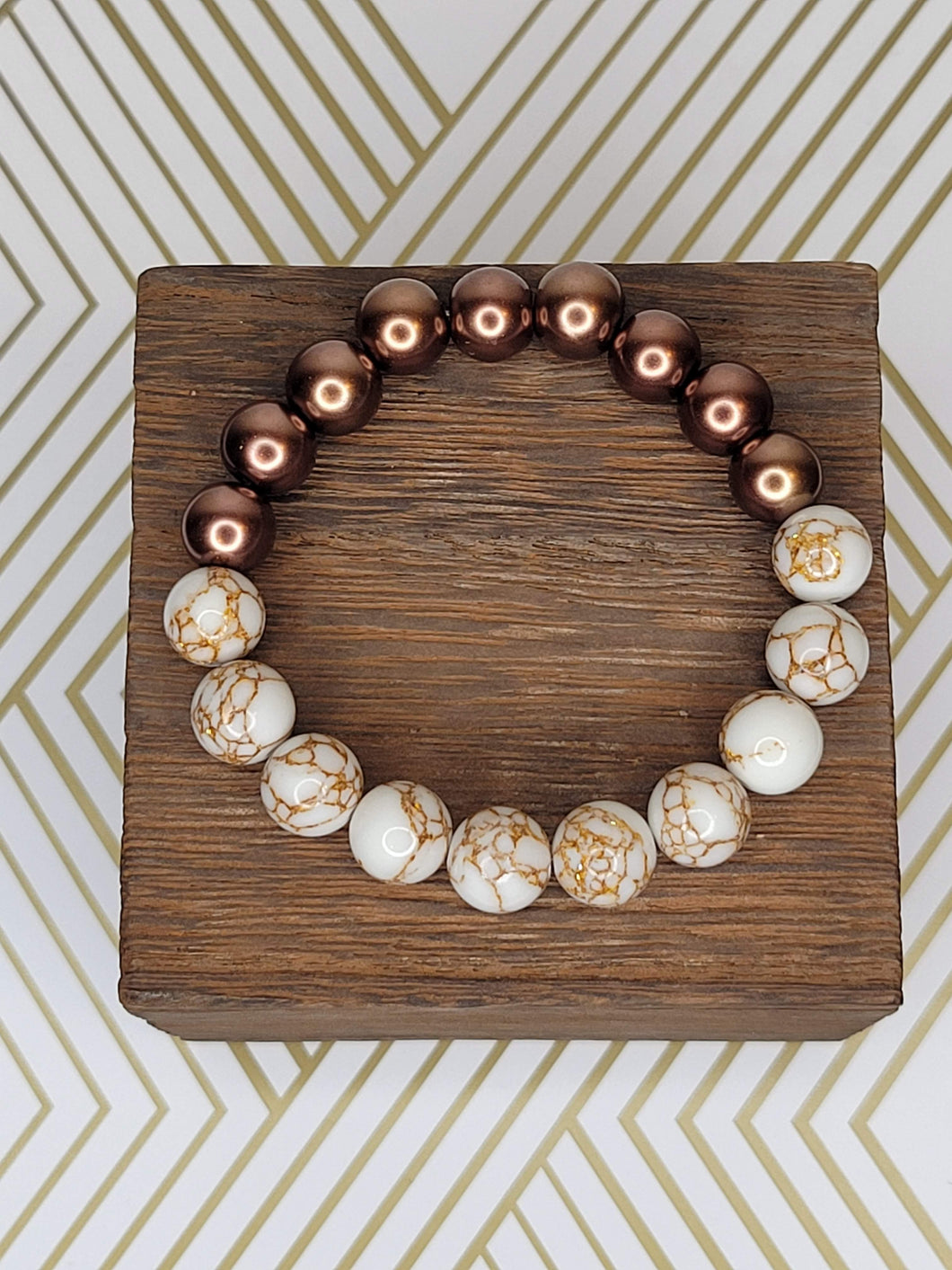 Bronze Marble - Beaded Bracelet