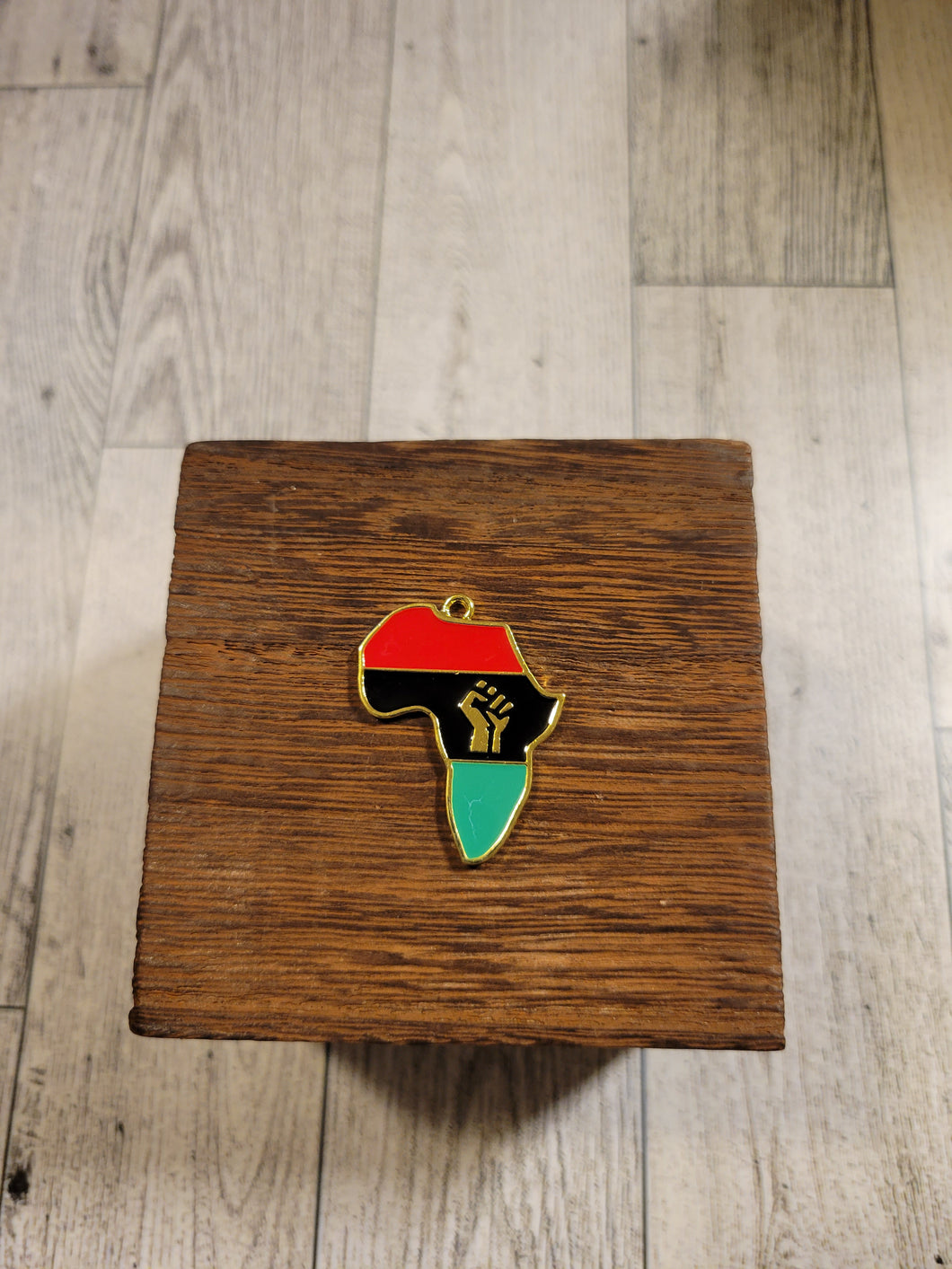 Red/Black/Green Africa w/ fist - Charm
