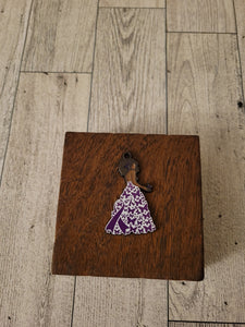 Lady w/ Purple Ribbon Dress - Charm