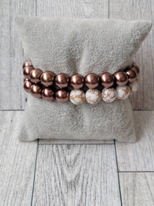 Bronze Goddess - Beaded Bracelet Set