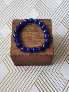 Royal Blue faceted sim. jade - Beaded Bracelet