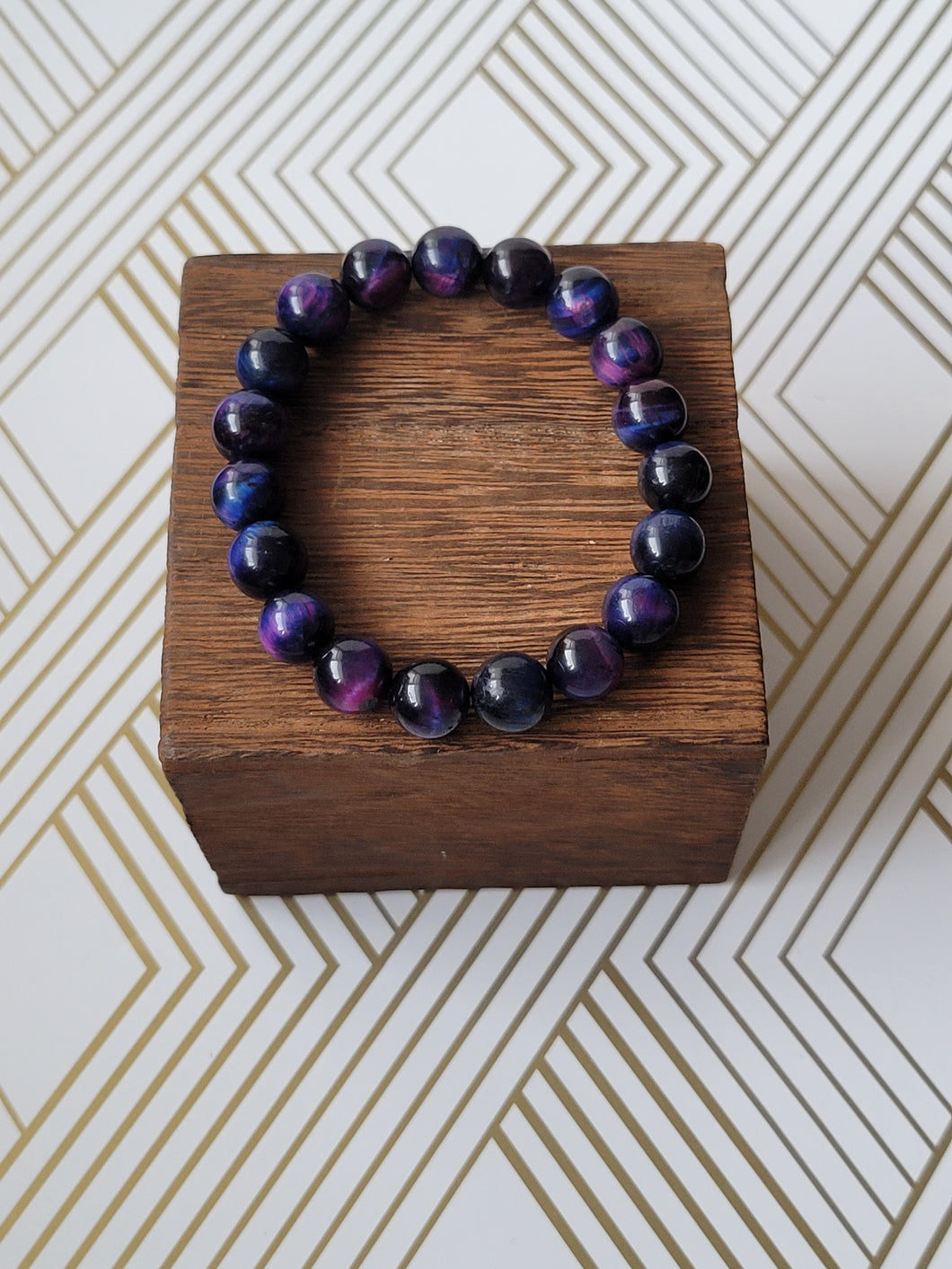 Purple Tiger Eye - Beaded Bracelet