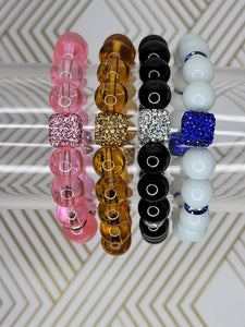 Glitter Cube (various colors) - Beaded Bracelet