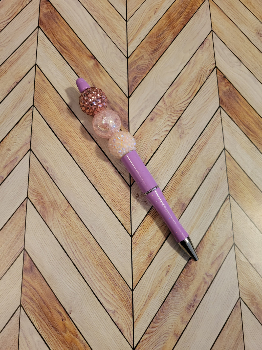Lilac w/ Pink - Beaded Pen