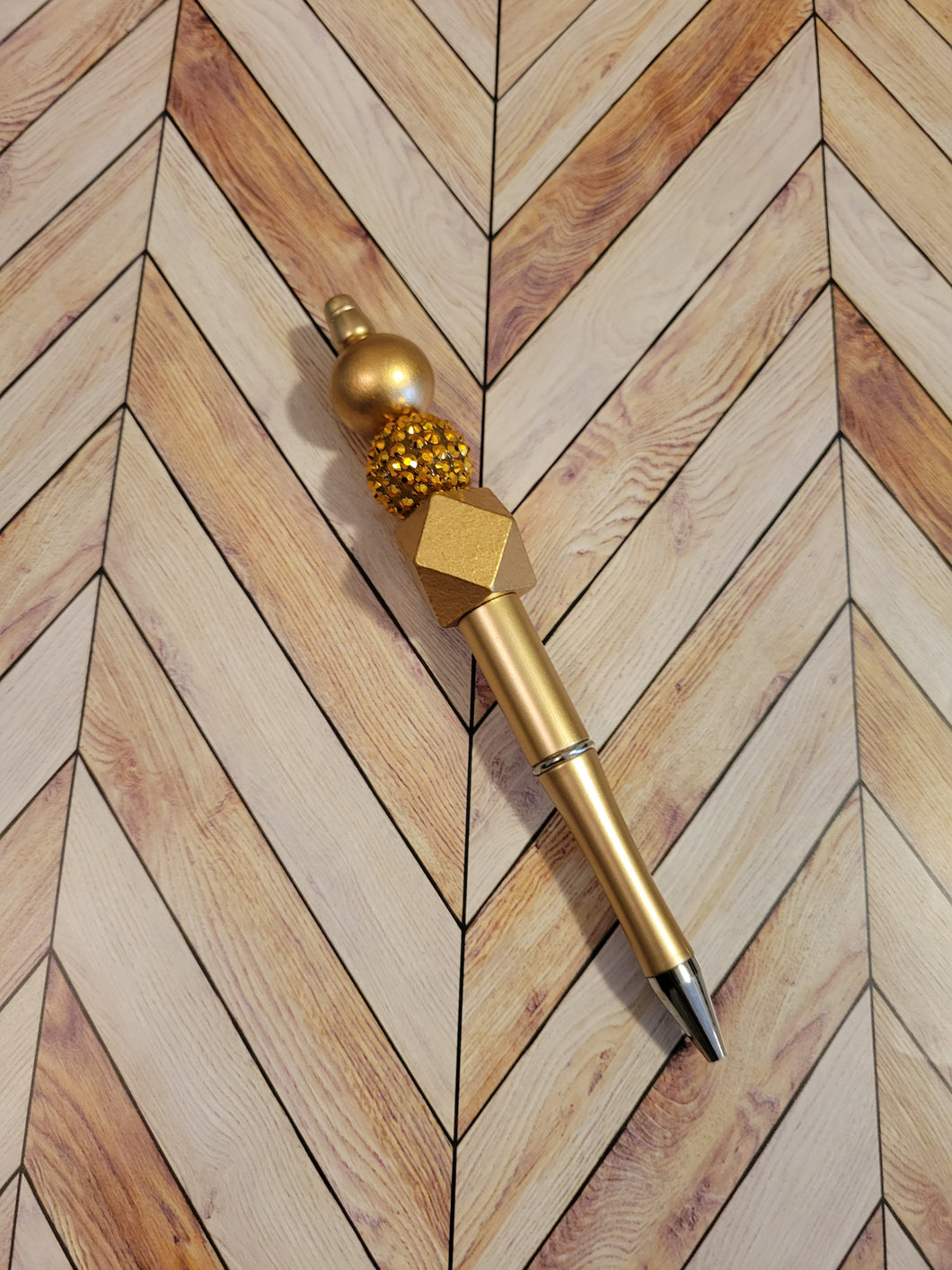 Gold w/ Gold - Beaded Pen