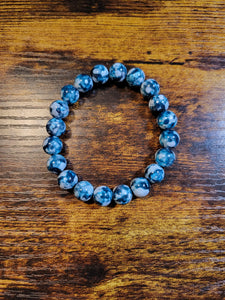 Teal ink blot  - Beaded Bracelet