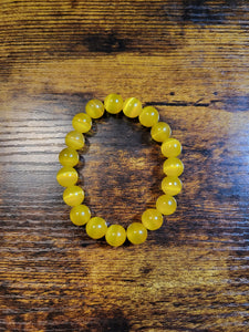 Yellow cats eye  - Beaded Bracelet