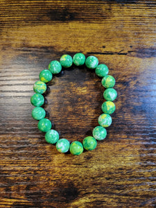 Green/yellow rain jasper - Beaded Bracelet