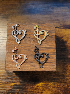 Bass/Treble Cleft Heart - Charm
