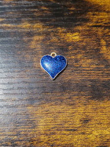 Glitter Heart (various colors on gold) - Charm
