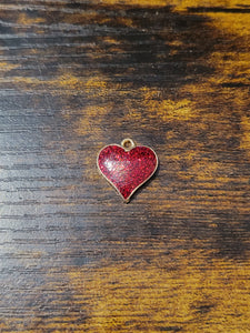 Glitter Heart (various colors on gold) - Charm