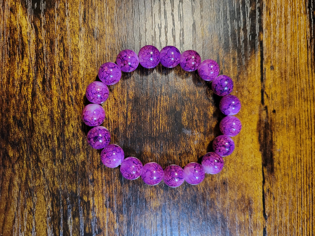 Purple watercolor - Beaded Bracelet