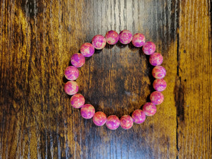 Yellow/Pink/Purple watercolor - Beaded Bracelet