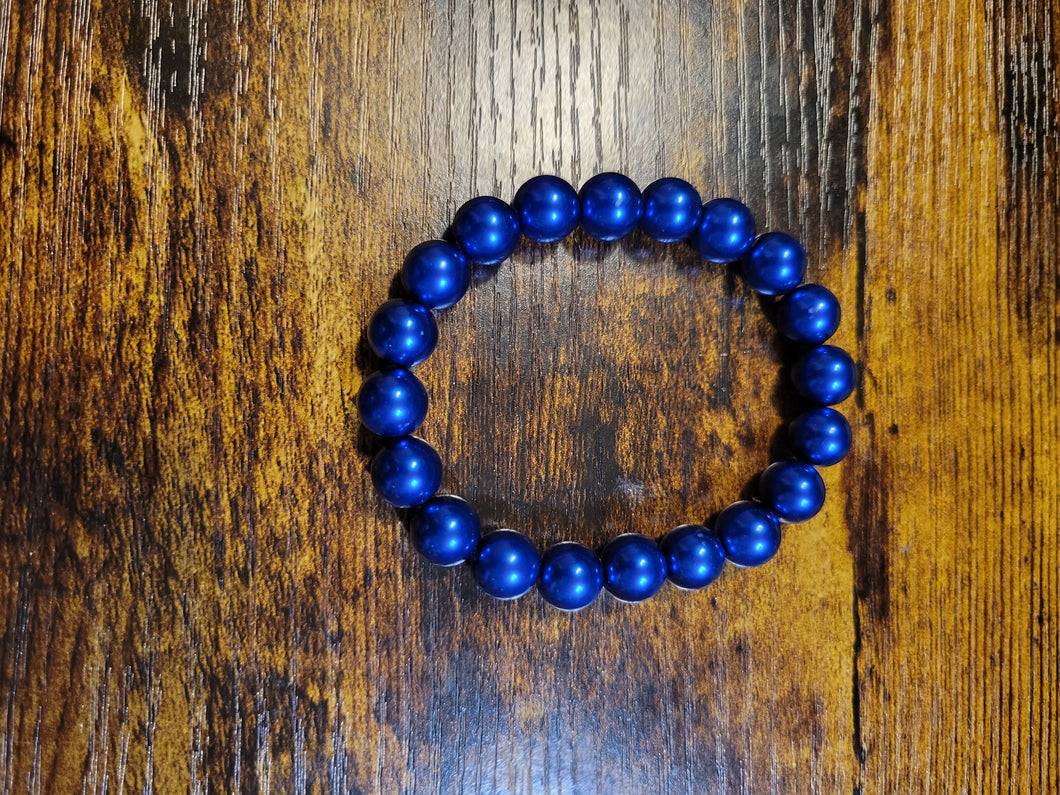 Royal blue pearls - Beaded Bracelet